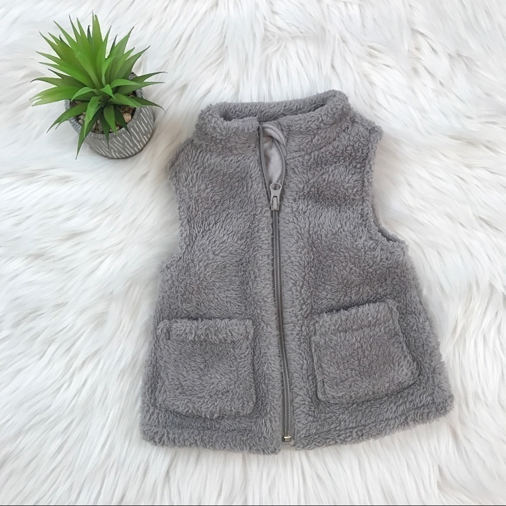 Old navy grey teddy vest